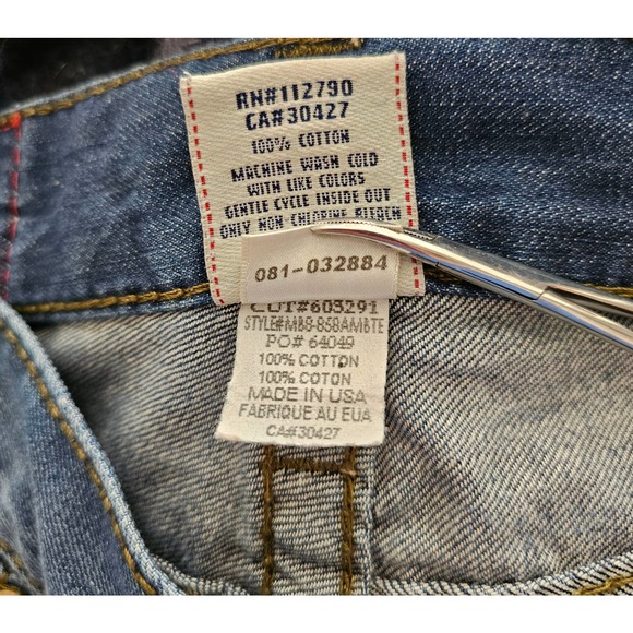 TRUE RELIGION Men's Distressed Rainbow Billy Boot Cut Zipper Jeans Sz 31 Seat 34 - Picture 11 of 16